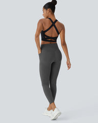 （2 Pack）High Waisted Butt Lifting Tummy Control Side Pocket Shaping Training Leggings