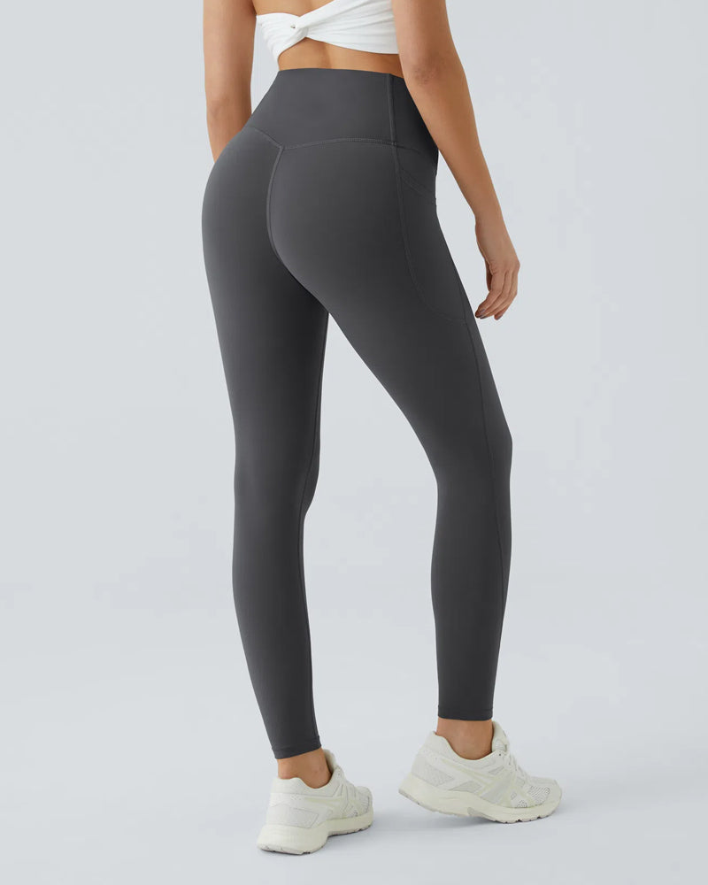 （2 Pack）High Waisted Butt Lifting Tummy Control Side Pocket Shaping Training Leggings