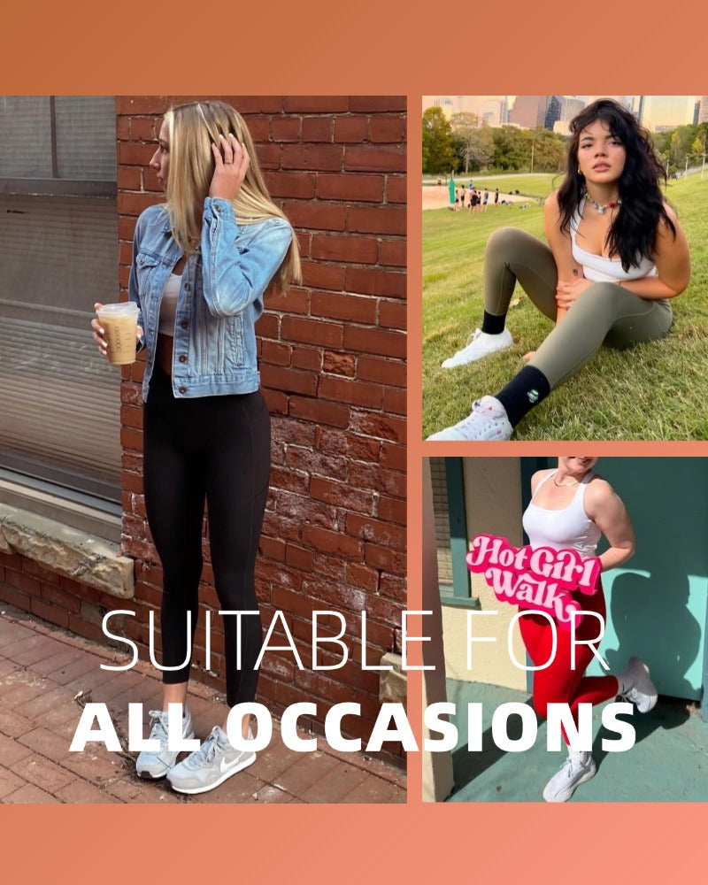 （2 Pack）High Waisted Butt Lifting Tummy Control Side Pocket Shaping Training Leggings